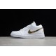 Jordan 1 Retro Low White Metallic Gold CZ4776100 Basketball Shoes Unisex