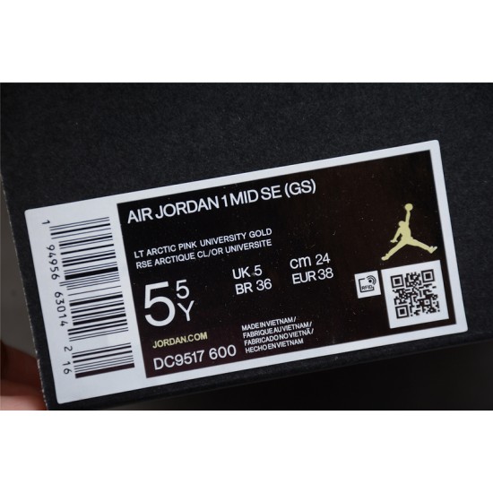 Jordan 1 Retro Mid Arctic Pink C9517-600 Basketball Shoes