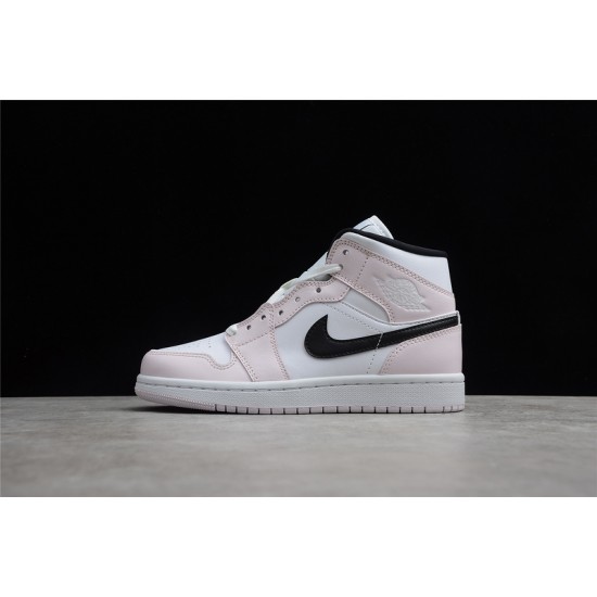 Jordan 1 Retro Mid Barely Rose BQ6472-500 Basketball Shoes