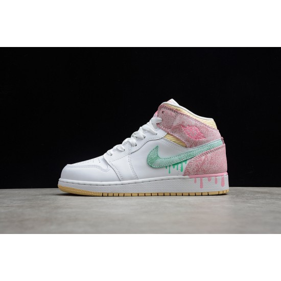 Jordan 1 Retro Mid Ice Cream DD1666-100 Basketball Shoes White Pink .jpg