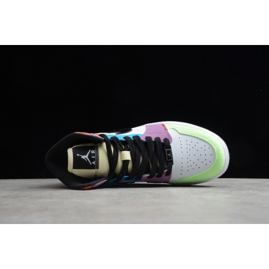 Jordan 1 Retro Mid Lightbulb CW1140-100 Basketball Shoes