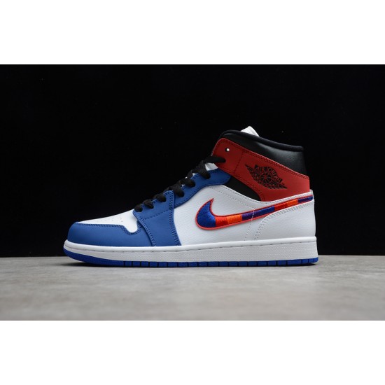 Jordan 1 Retro Mid Multicolored Swoosh 852542-146 Basketball Shoes