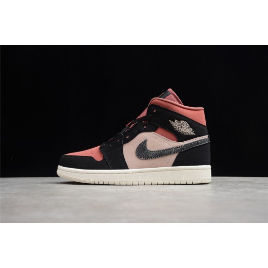 Jordan 1 Retro Mid Peach Mocha DH0210-100 Basketball Shoes Pink .jpg