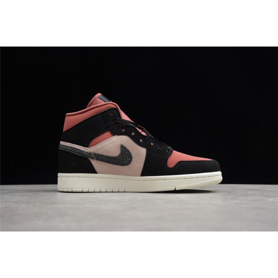 Jordan 1 Retro Mid Peach Mocha DH0210-100 Basketball Shoes Pink .jpg