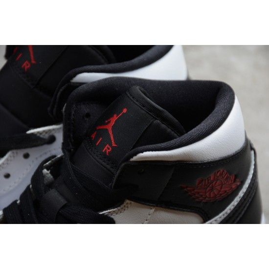 Jordan 1 Retro Mid Reverse Black Toe BQ6472-101 Basketball Shoes