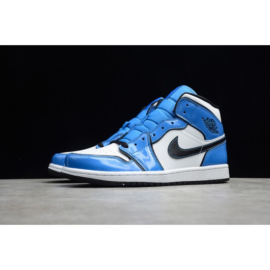 Jordan 1 Retro Mid Signal Blue DD6834-402 Basketball Shoes
