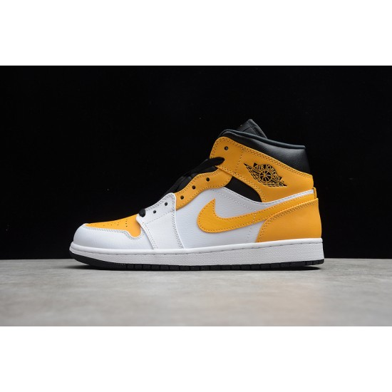 Jordan 1 Retro Mid University Gold 554724-170 Basketball Shoes