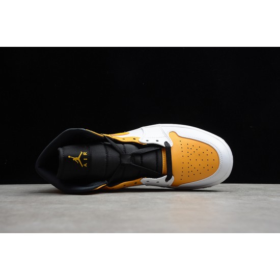 Jordan 1 Retro Mid University Gold 554724-170 Basketball Shoes