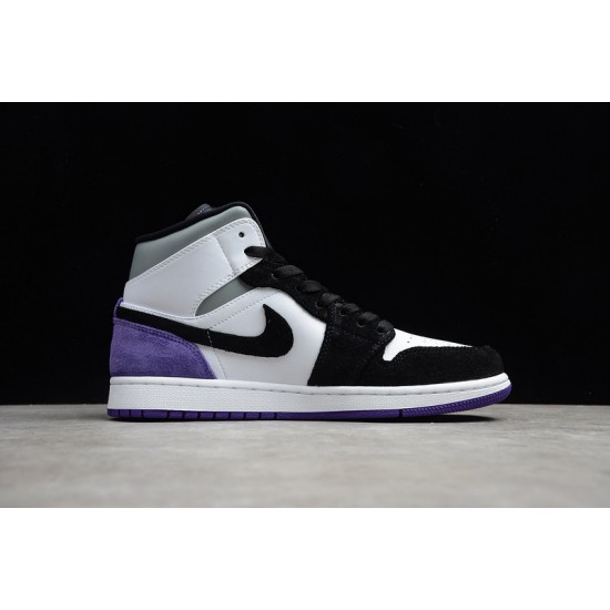 Jordan 1 Retro Mid Varsity Purple 852542-105 Basketball Shoes