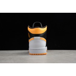 Jordan 1 Retro Mid White Laser Orange CV5276-107 Basketball Shoes