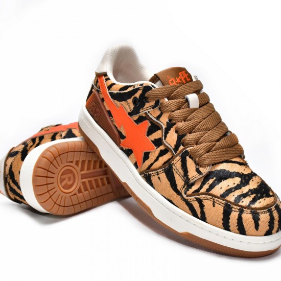 A Bathing Ape Sk8 Low Black Orange Brown Women Men Shoes