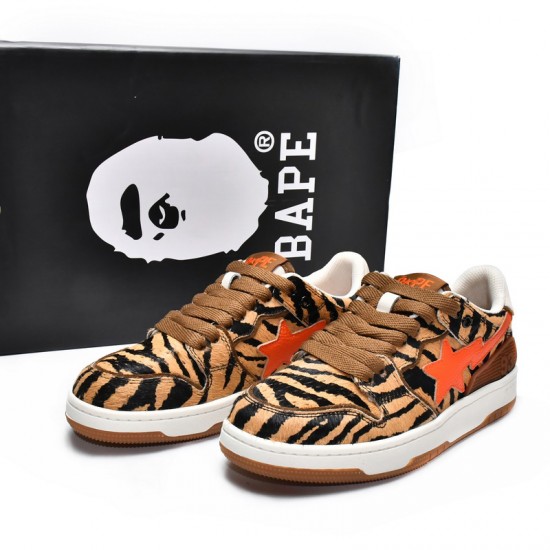 A Bathing Ape Sk8 Low Black Orange Brown Women Men Shoes