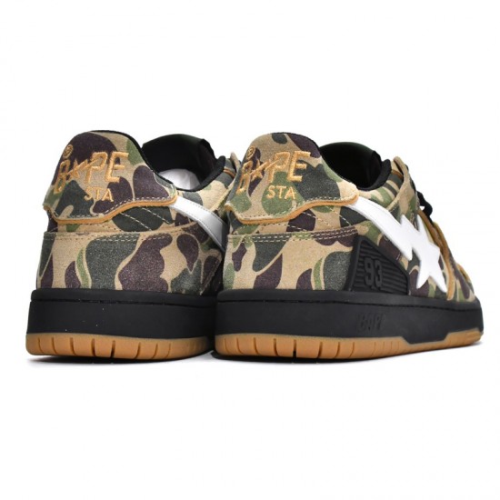 A Bathing Ape Sk8 Low Green Camo Women Men Shoes