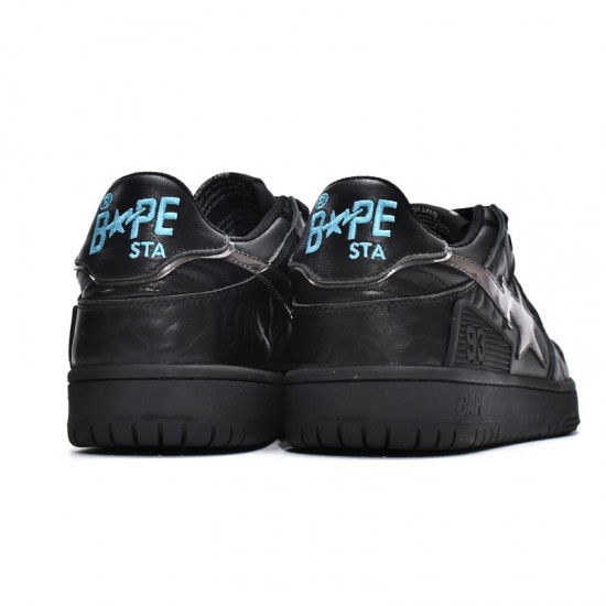 A Bathing Ape Sk8 Low Silver Black Women Men Shoes