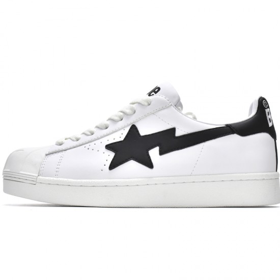 A Bathing Ape Sk8 Low White Black Women Men Shoes