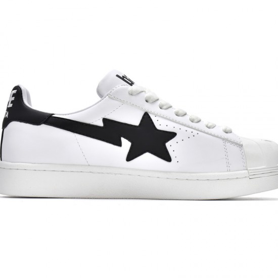 A Bathing Ape Sk8 Low White Black Women Men Shoes