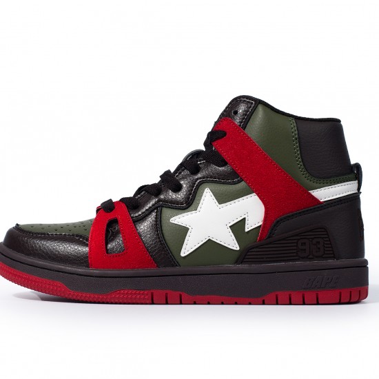 A Bathing Ape Sk8 High Army Green Black White Red Women Men Shoes