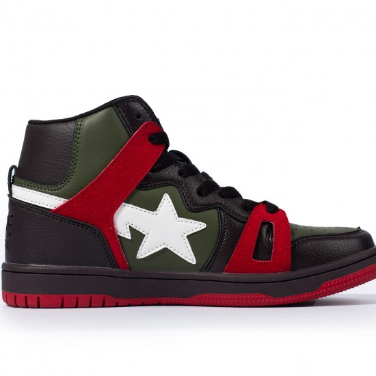 A Bathing Ape Sk8 High Army Green Black White Red Women Men Shoes