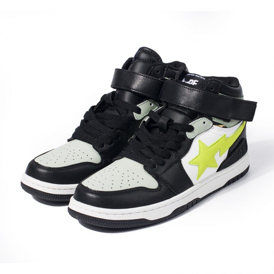 A Bathing Ape Sk8 High Black Green White Women Men Shoes