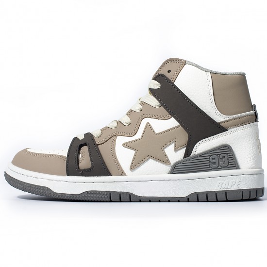 A Bathing Ape Sk8 High Brown White Black Women Men Shoes