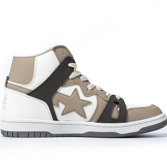 A Bathing Ape Sk8 High Brown White Black Women Men Shoes