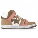 A Bathing Ape Sk8 High Brown White Women Men Shoes