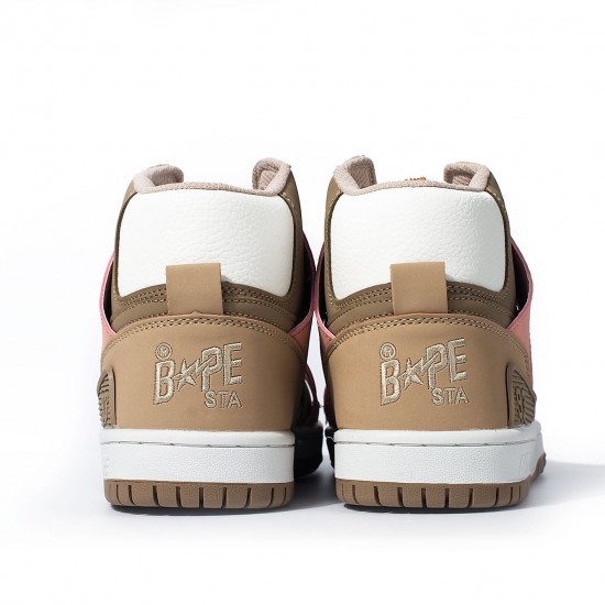 A Bathing Ape Sk8 High Brown White Women Men Shoes