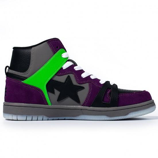 A Bathing Ape Sk8 High Purple Green Black Grey Women Men Shoes