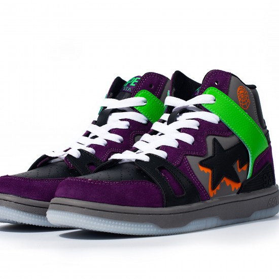 A Bathing Ape Sk8 High Purple Green Black Grey Women Men Shoes