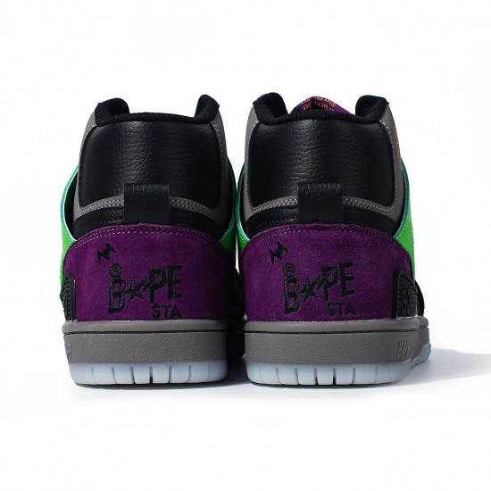 A Bathing Ape Sk8 High Purple Green Black Grey Women Men Shoes