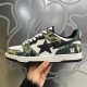 A Bathing Ape Sk8 Low Army Green White Black Women Men Shoes