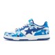 A Bathing Ape Sk8 Low Blue White Deep Blue Women Men Shoes