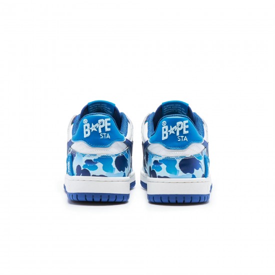 A Bathing Ape Sk8 Low Blue White Deep Blue Women Men Shoes