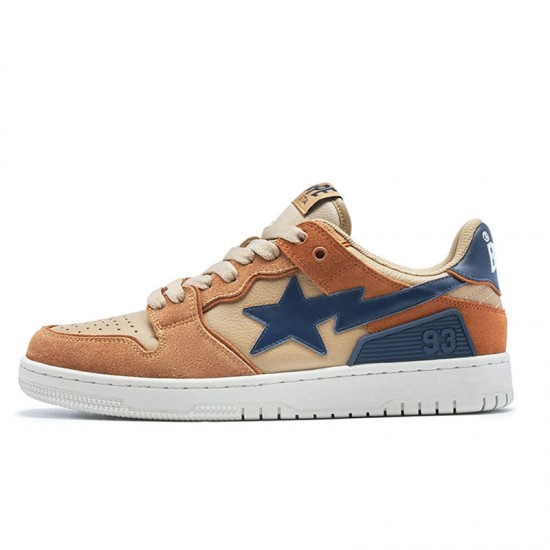 A Bathing Ape Sk8 Low Brown Blue Women Men Shoes