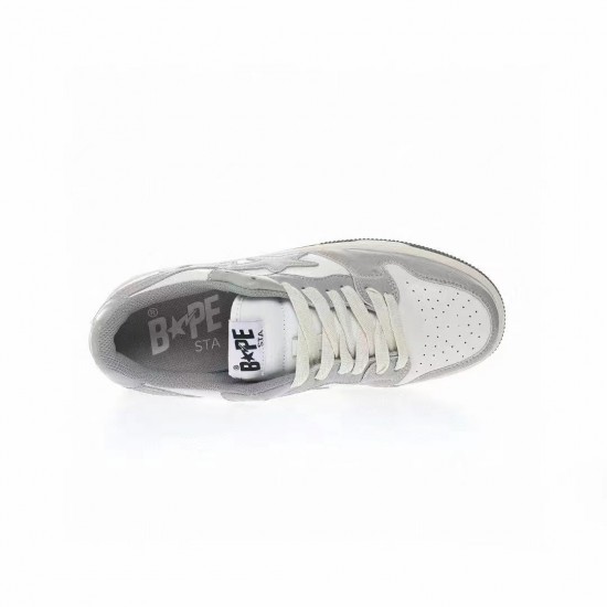 A Bathing Ape Sk8 Low Grey White Women Men Shoes