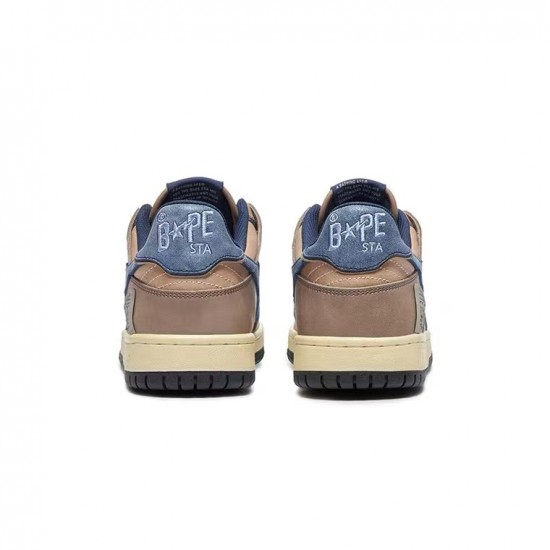 A Bathing Ape Sk8 Low Ltblue Brown Beige Women Men Shoes