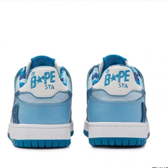 A Bathing Ape Sk8 Low Ltblue White Women Men Shoes