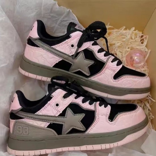 A Bathing Ape Sk8 Low Ltpink Black Grey Women Men Shoes