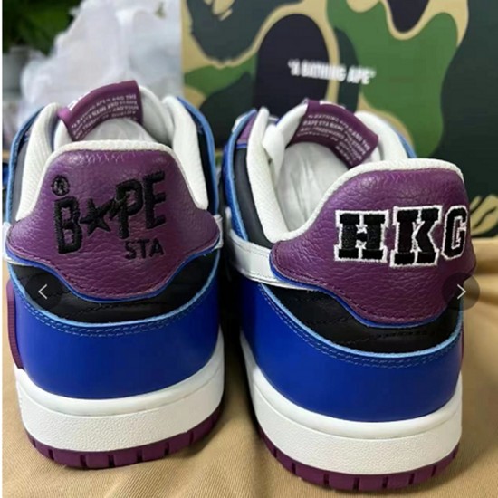 A Bathing Ape Sk8 Low Purple Blue White Women Men Shoes