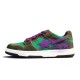 A Bathing Ape Sk8 Low Purple Green Army Green Women Men Shoes