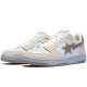 A Bathing Ape Sk8 Low White Brown Khaki Women Men Shoes