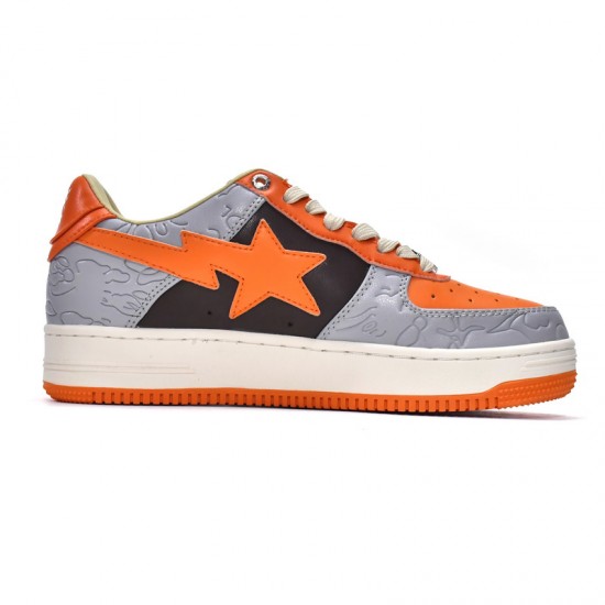 A Bathing Ape Low Grey Orange Women Men Shoes