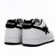 A Bathing Ape Low White And Black Tick Women Men Shoes