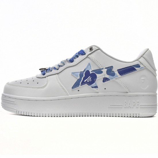 A Bathing Ape Low White Blue Camouflage Women Men Shoes