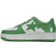 A Bathing Ape Low White Green Women Men Shoes