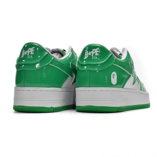 A Bathing Ape Low White Green Women Men Shoes