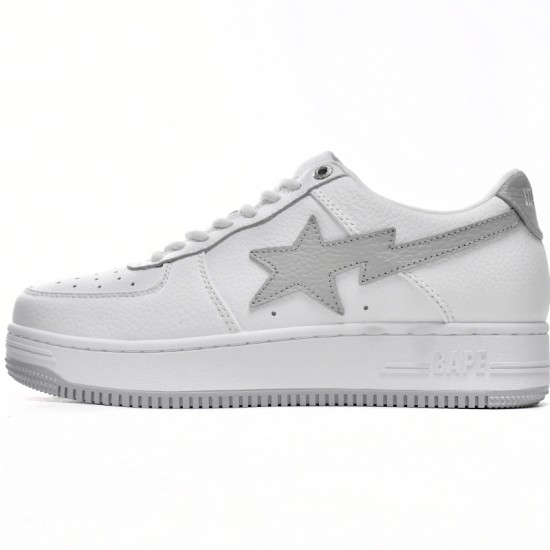 A Bathing Ape Low White Grey Silvery Women Men Shoes