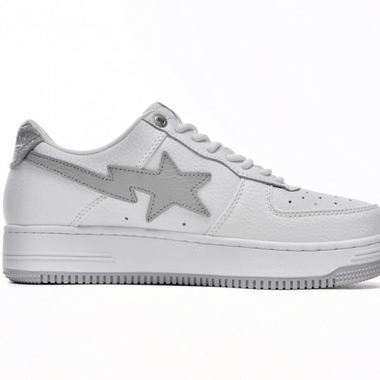 A Bathing Ape Low White Grey Silvery Women Men Shoes