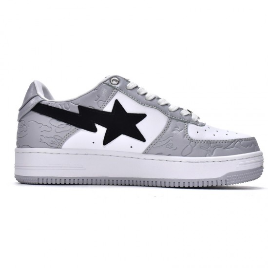 A Bathing Ape Low White Grey Women Men Shoes