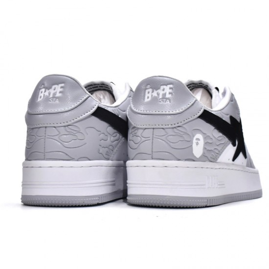 A Bathing Ape Low White Grey Women Men Shoes